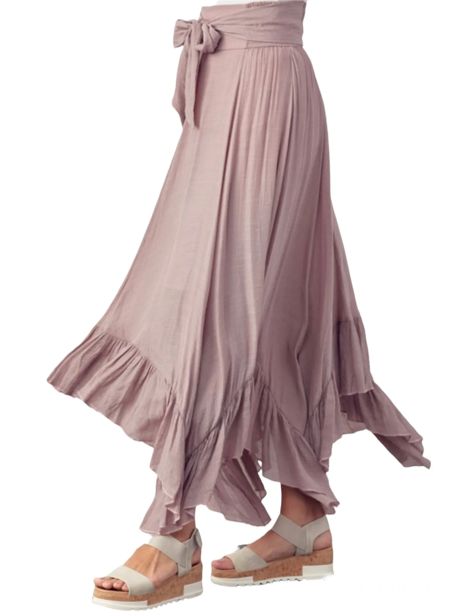 Scarlett’s Fluttery Flowy Maxi Skirt- Dusty Mauve