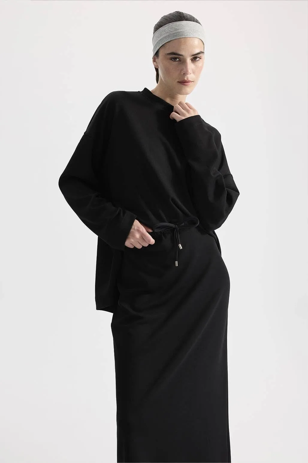 Sweat Skirt Set Black