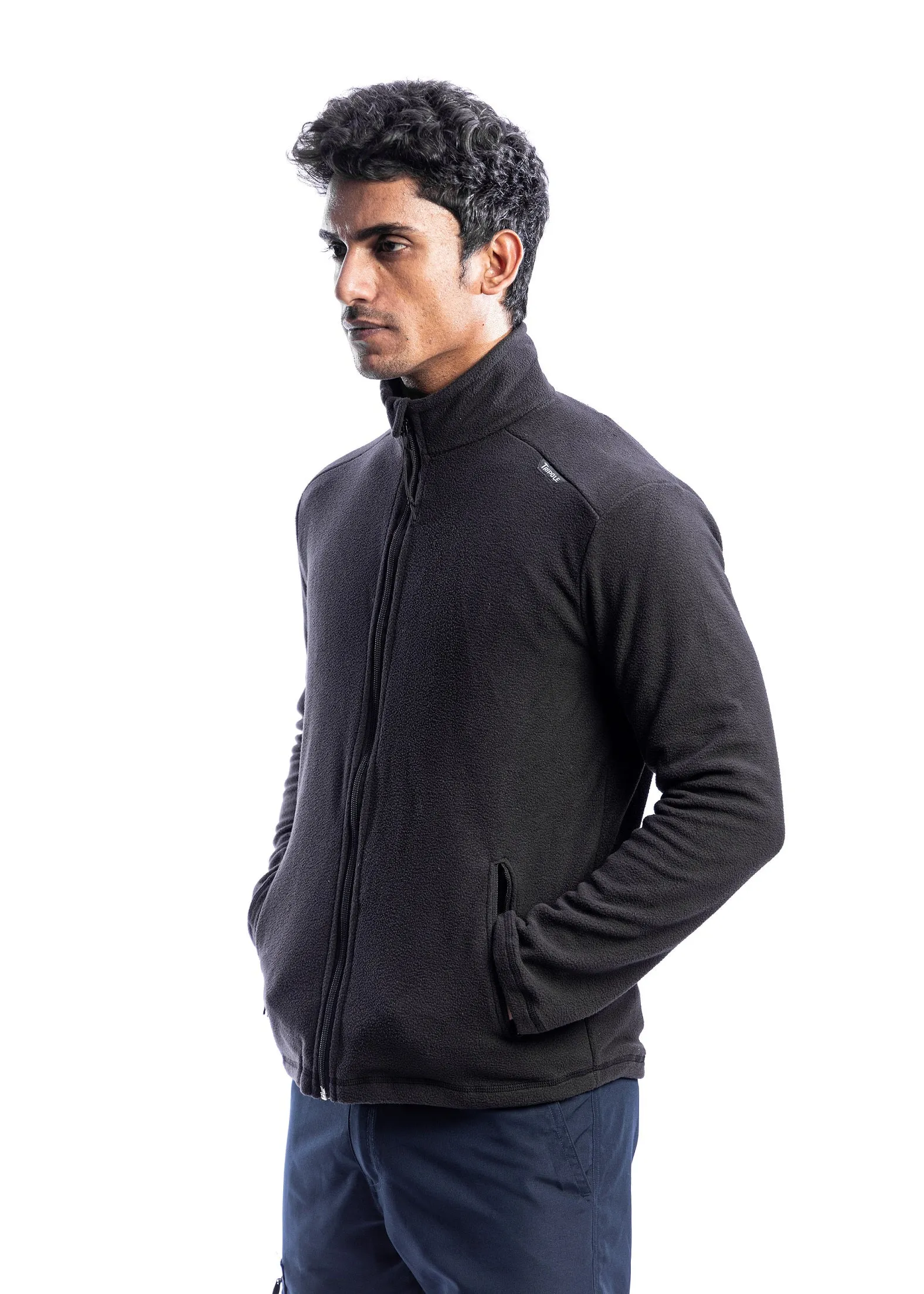 Tripole Anti-Pilling Fleece Winter Jacket Full Zip | Black