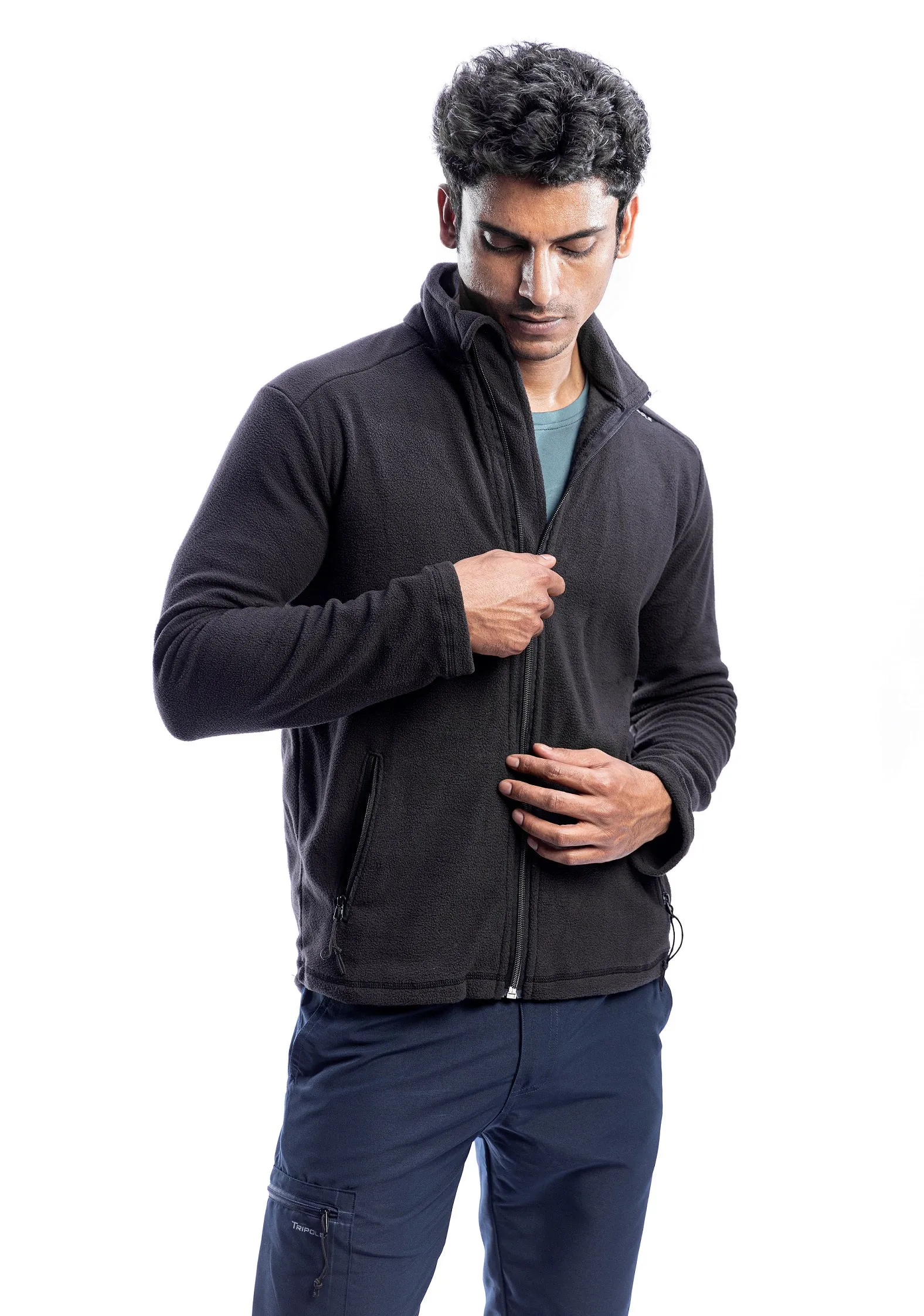 Tripole Anti-Pilling Fleece Winter Jacket Full Zip | Black