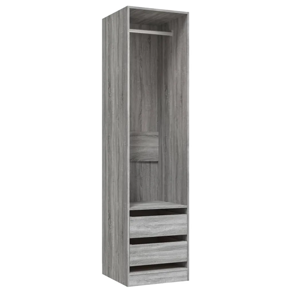 Wardrobe with Drawers Grey Sonoma 50x50x200 cm Engineered Wood