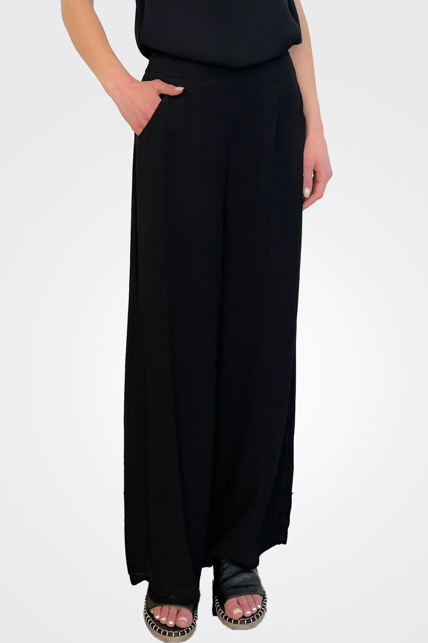 Wide Leg Pants - Black