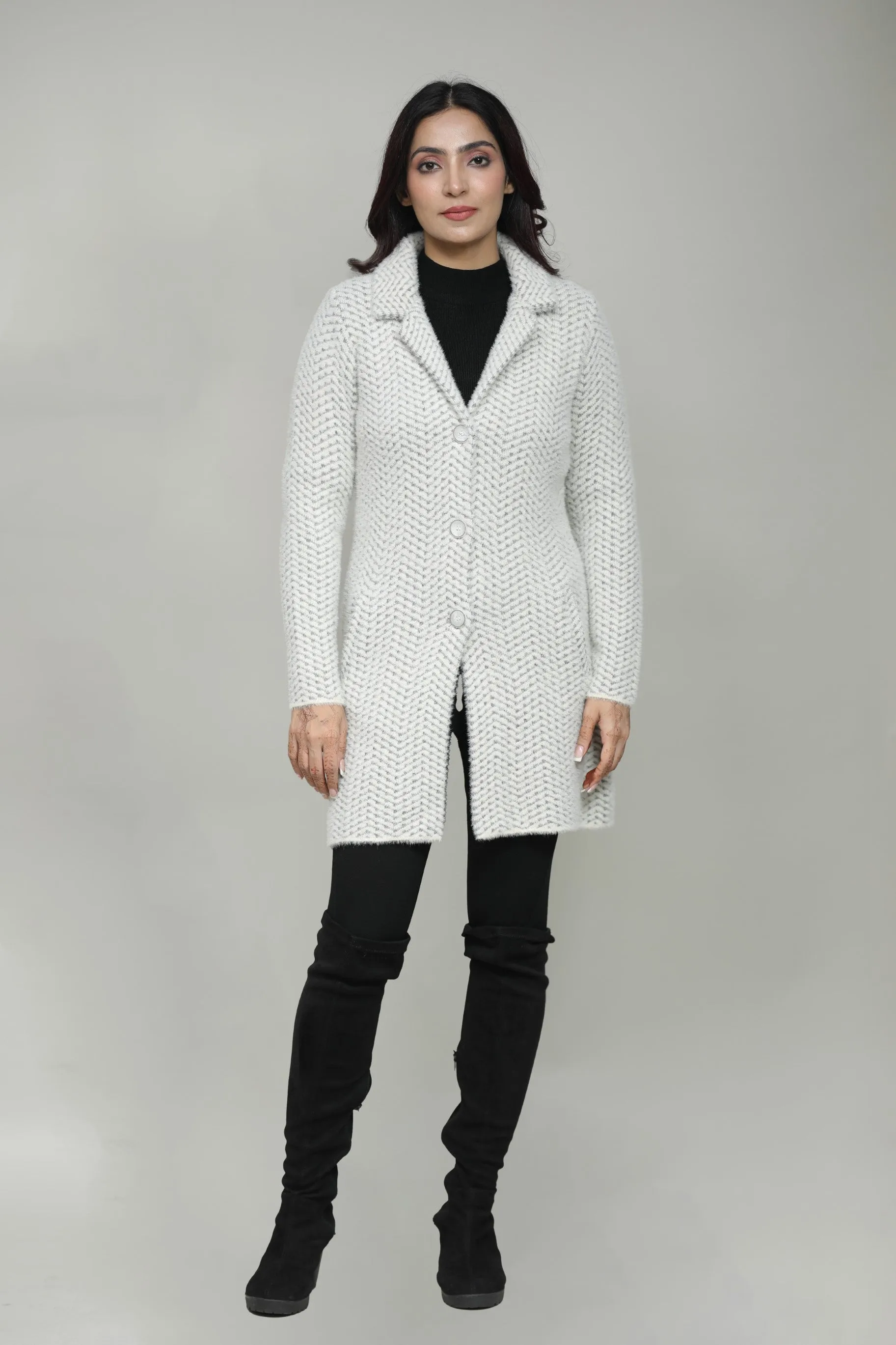 Women Winter Collar Neck Long Coat