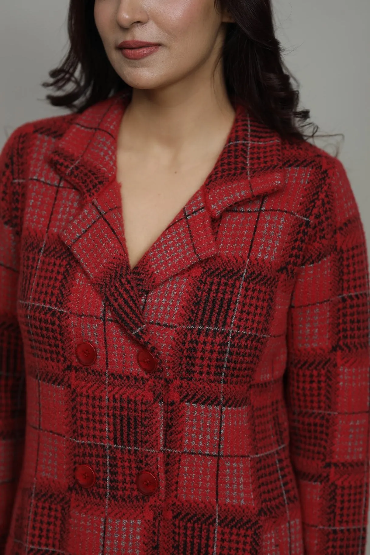 Women Woolen Double Breasted Coat