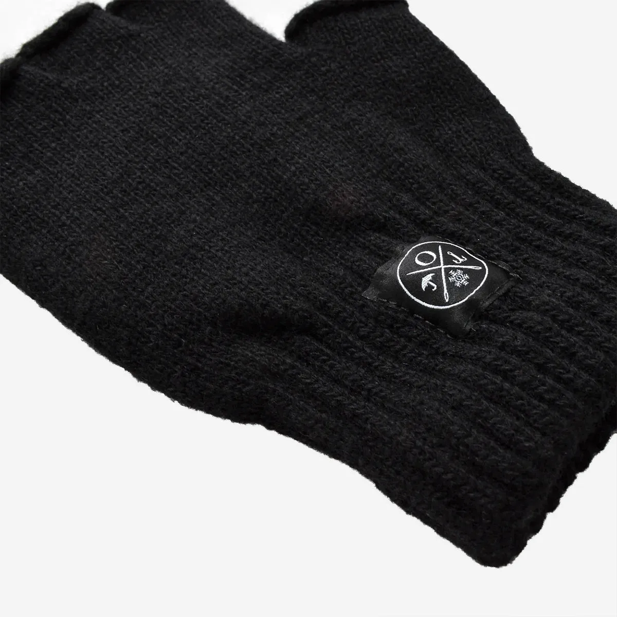 Wool Fingerless Gloves - Black