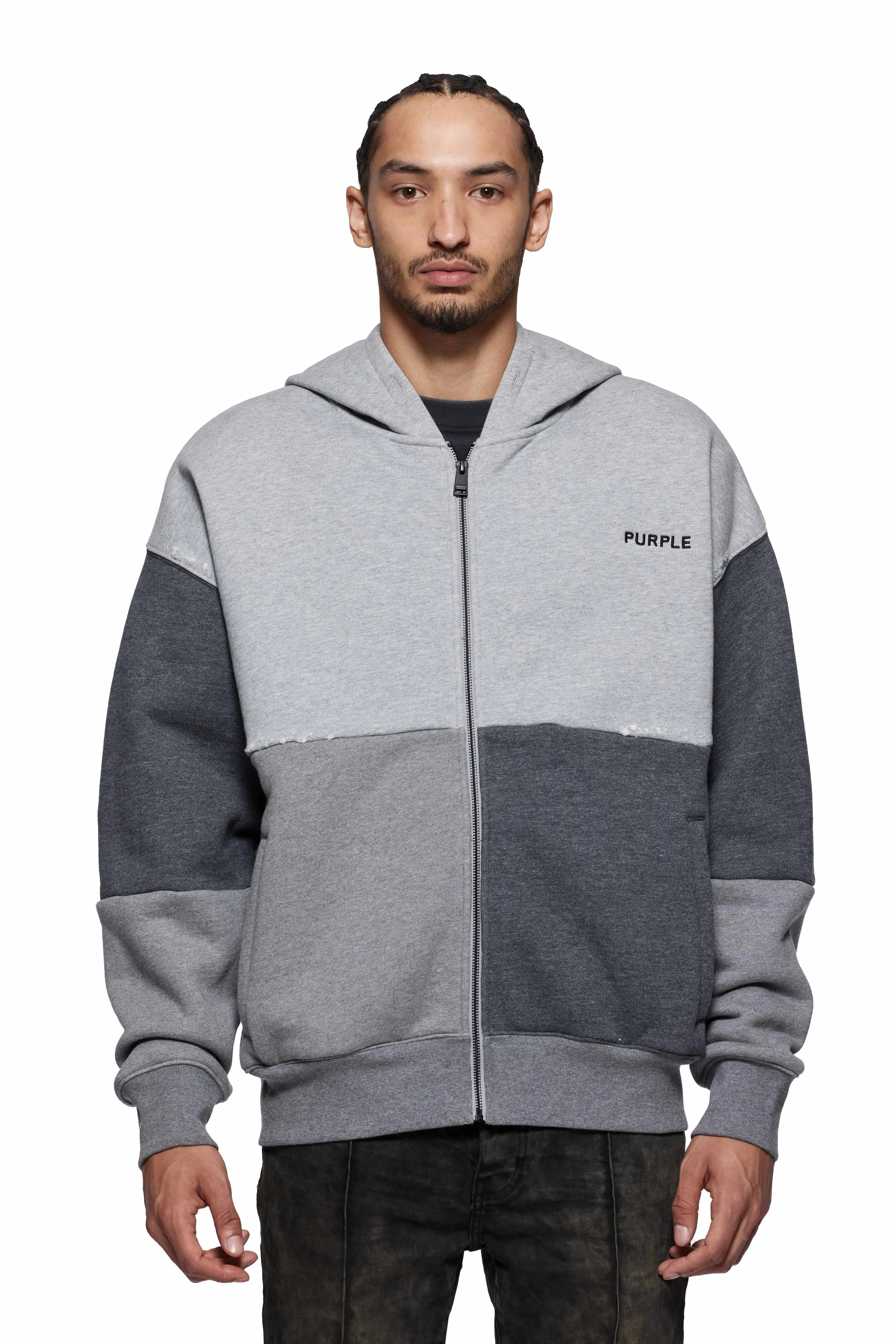 Wordmark Zip Up Hoodie (Grey) - M4117-HFHW125