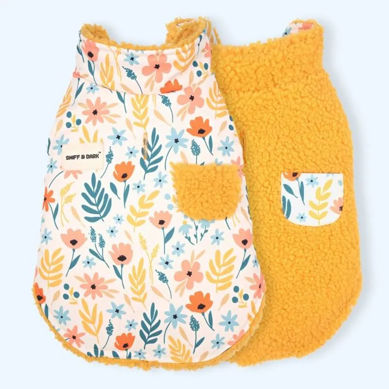 Yellow Floral Reversible Cozy Fleece Vest™